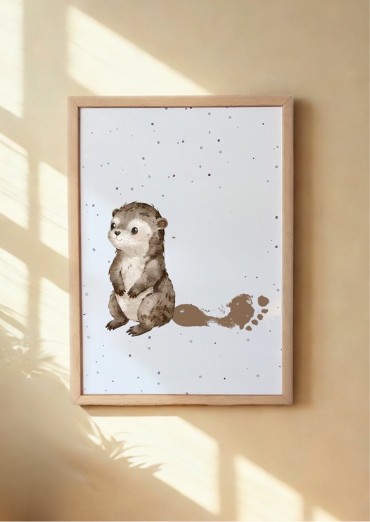 Otter Baby Footprint Keepsake | Personalised Nursery Print