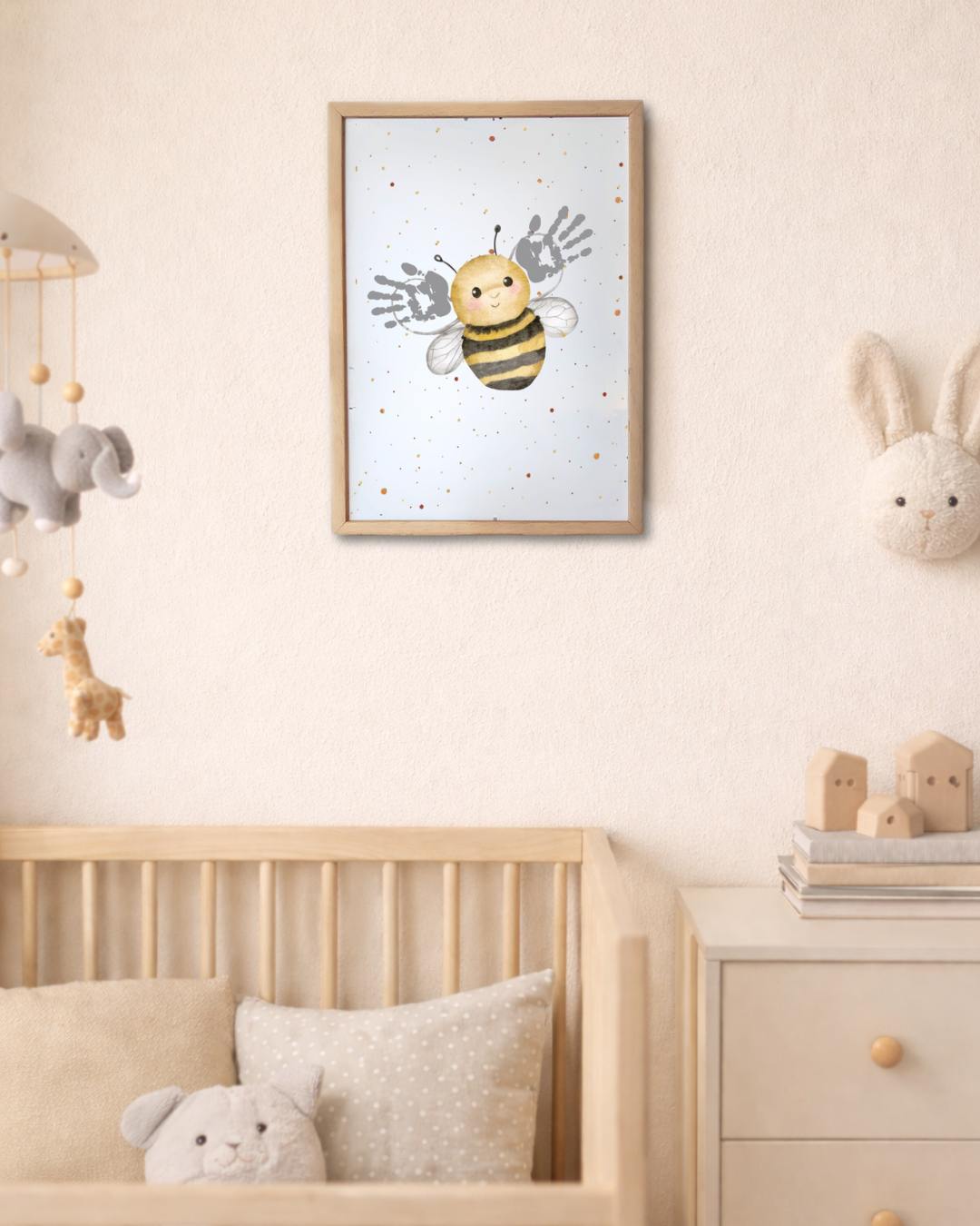 Bee Baby Handprint Keepsake | Personalised Nursery Print