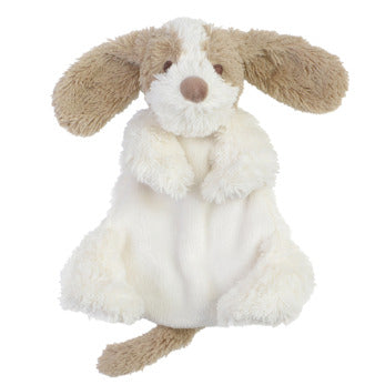 Dog david baby comforter, soft cream and light brown fluffy tuttle, on white background