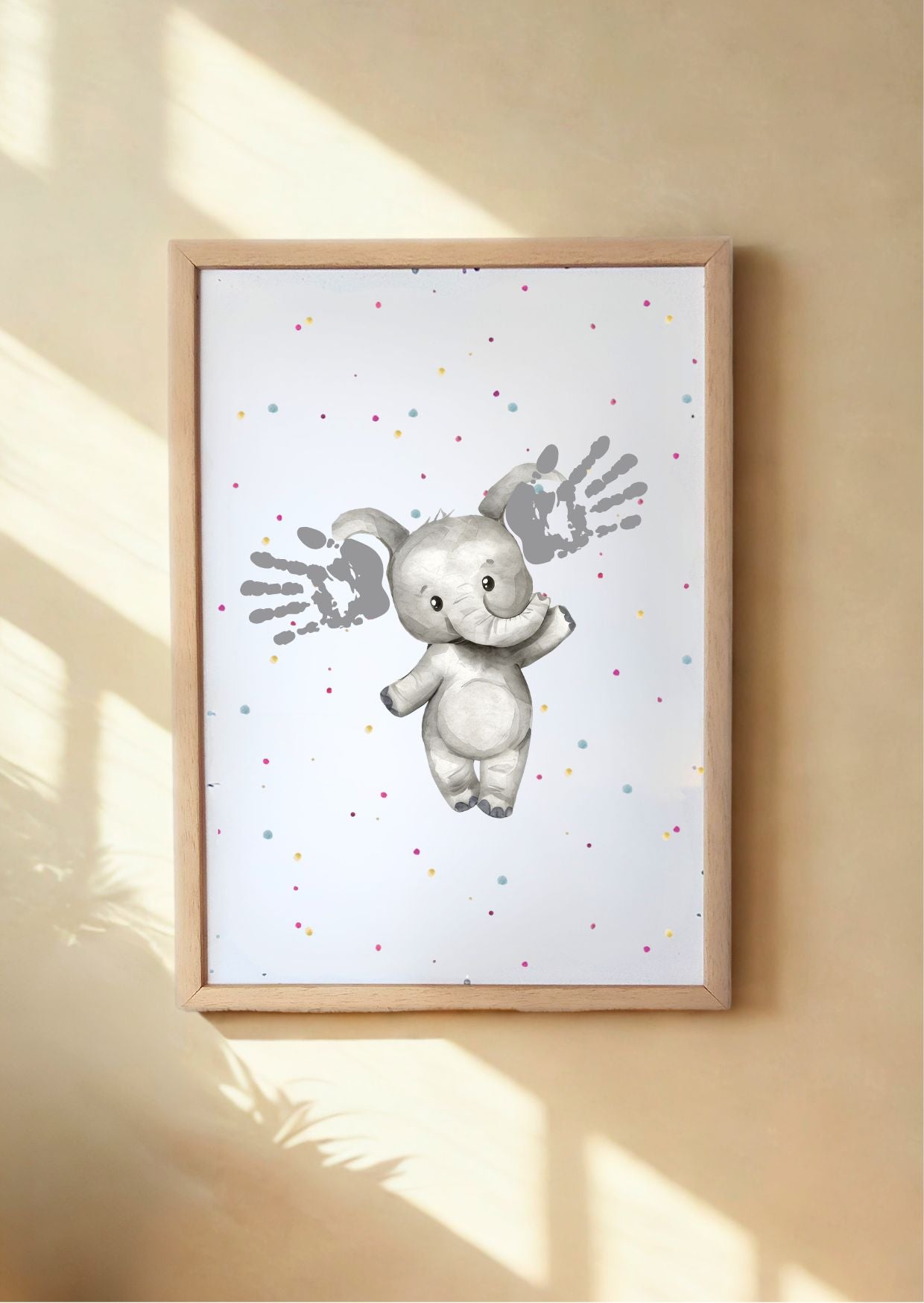 'On Safari' Pack of 4 A4 Prints | Personalised Hand & Footprint Nursery Wall Art