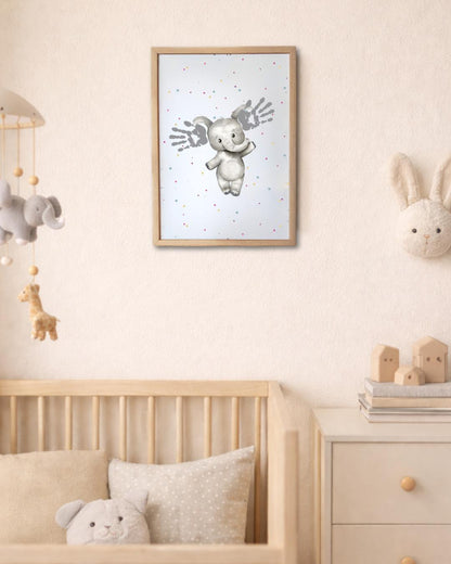 Elephant Baby Handprint Keepsake | Personalised Nursery Print