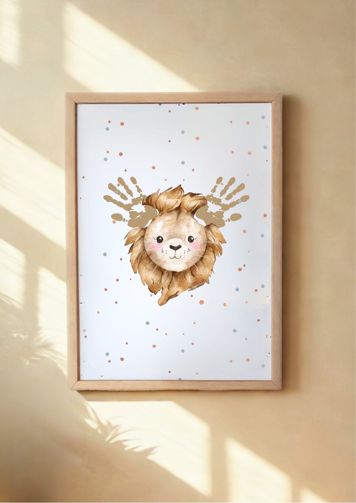 Lion Baby Handprint Keepsake | Personalised Nursery Print