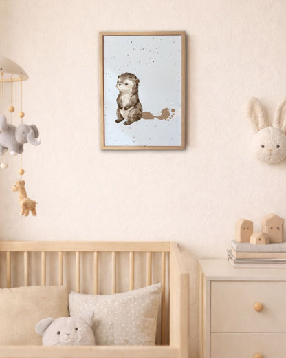 Otter Baby Footprint Keepsake | Personalised Nursery Print