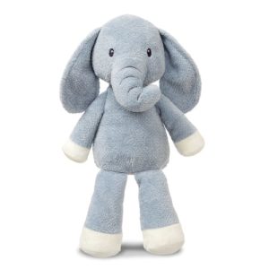 Elly Elephant Plush 14" on white background. Newborn baby soft toy plush for babies.