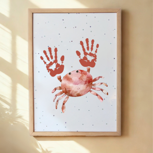 baby handprint keepsake art crab
