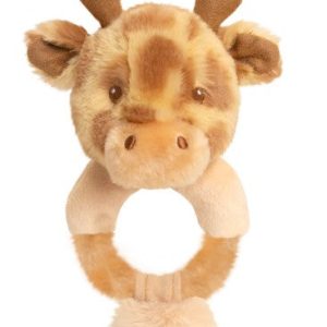 Keel Keeleco Plush Giraffe Rattle Toy on white background. For baby / newborn soft toy rattle.