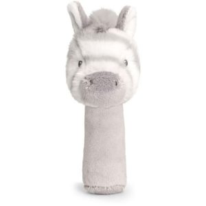 Keeleco Zebra Rattle Stick on white background. Baby rattle toy stick for newborn
