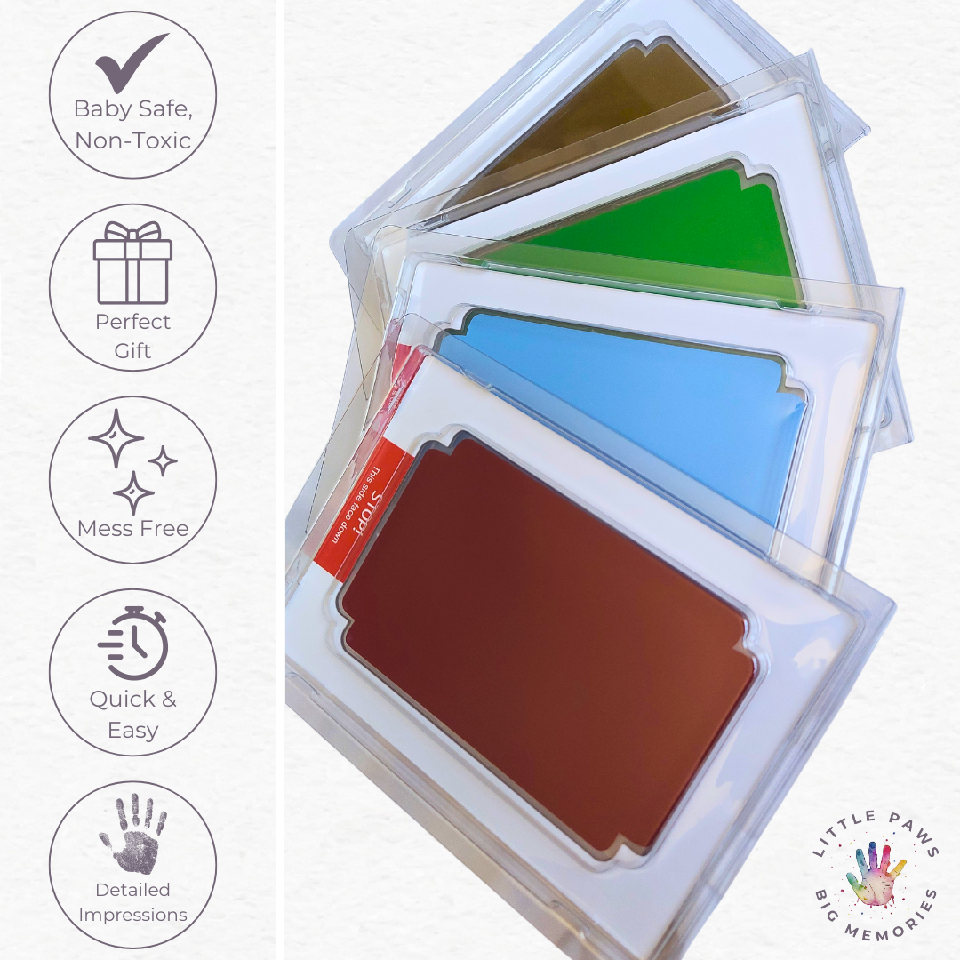 Large Clean Touch Ink Pad Mess Free Ink Pad Ink Pad Kit. Baby Safe and non-toxic, perfect gift, mess free, quick and easy, detailed impressions