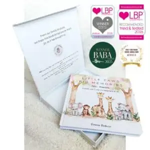 baby handprint keepsake book. baby footprint memory book