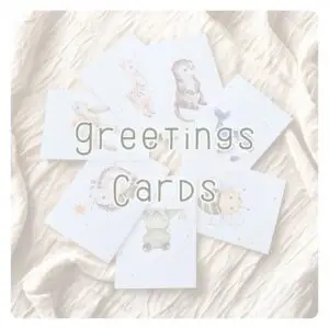 new baby blank greetings cards, birthday cards with soft neutral design